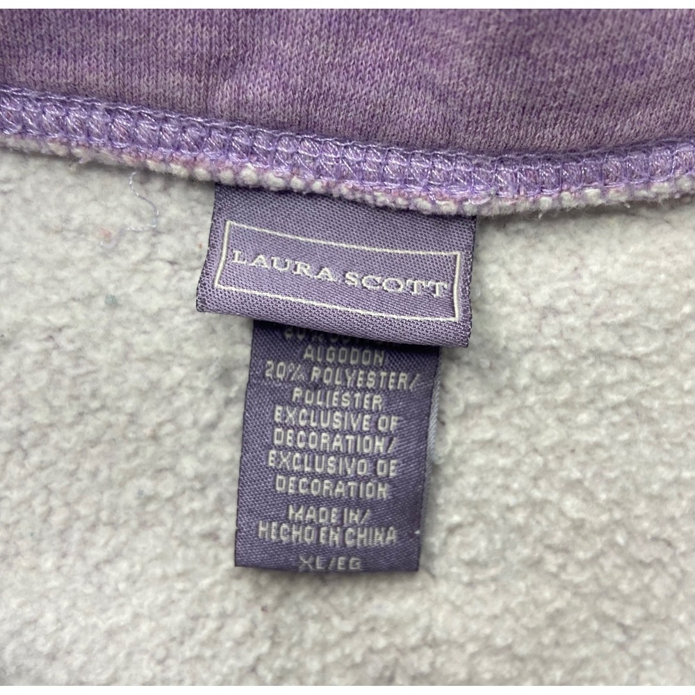 Laura Scott Lavender Button Front Sweatshirt Jack… - image 3
